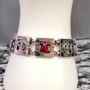 RETIRED BRIGHTON GO RED HEART AWARENESS  8 LINK BLOCK BRACELET NWOT ❤️ 💙